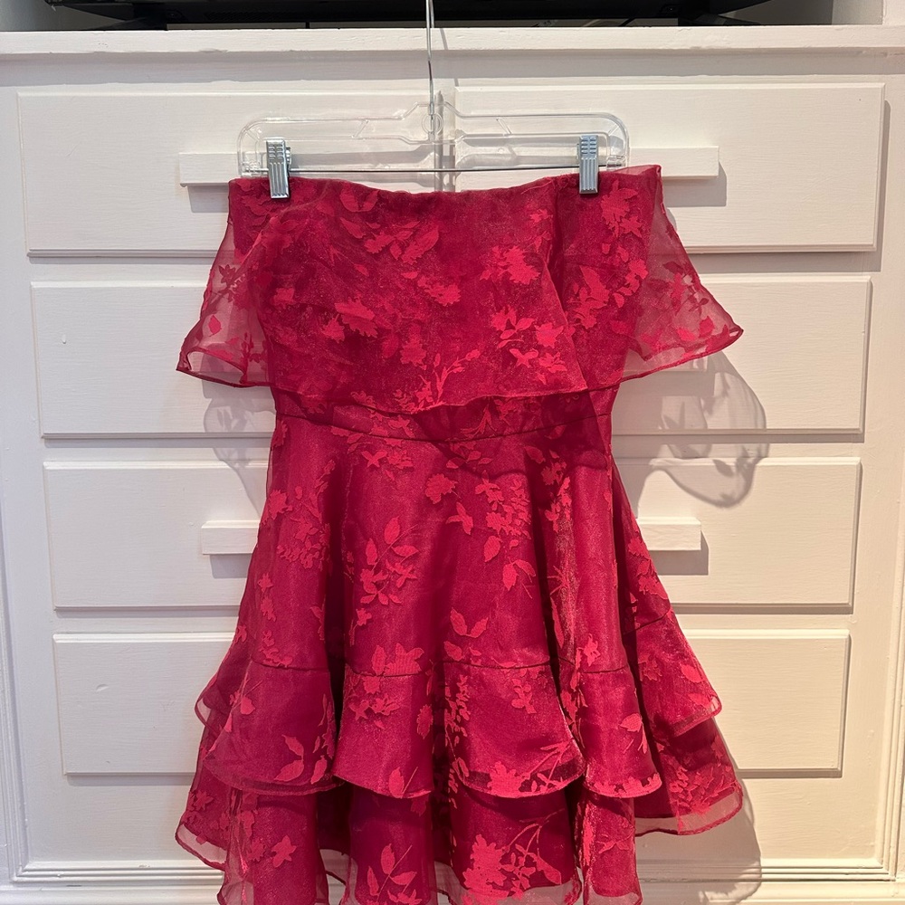 REVOLVE Strapless Floral Tiered Dress